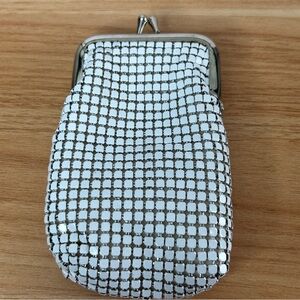 Metal Mesh Cigarette Case or Eyeglass Case White Props Retro